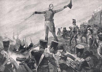 General Crawford Giving the Word of Command for the 43rd and 52nd Regiments to Advance, Illustration from 